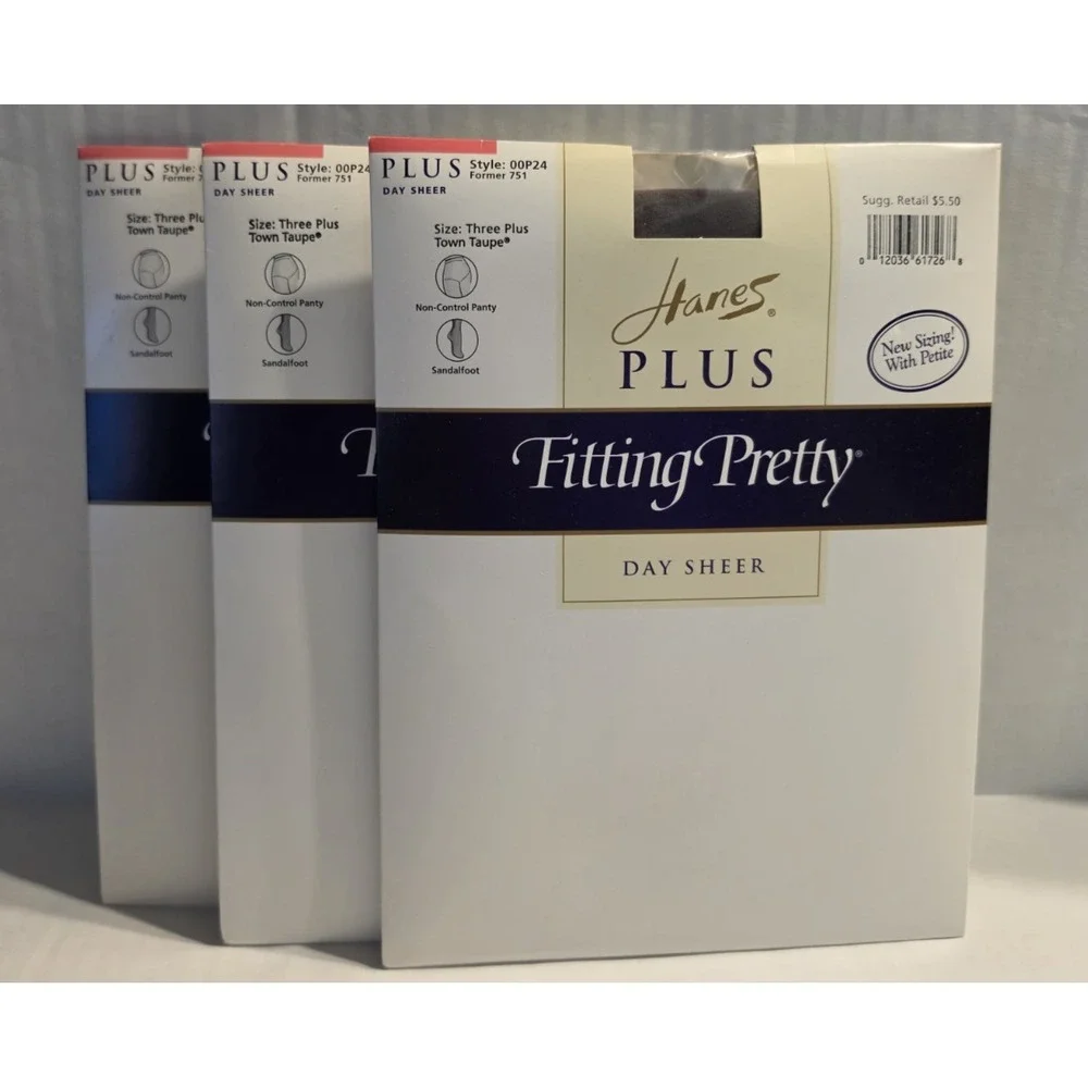 Hanes Plus Fitting Pretty Day Sheer 00P24 Three Plus Town Taupe (3)